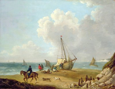 Fisherfolk Unloading their Catch in Freshwater Bay, Isle of Wight by George Morland